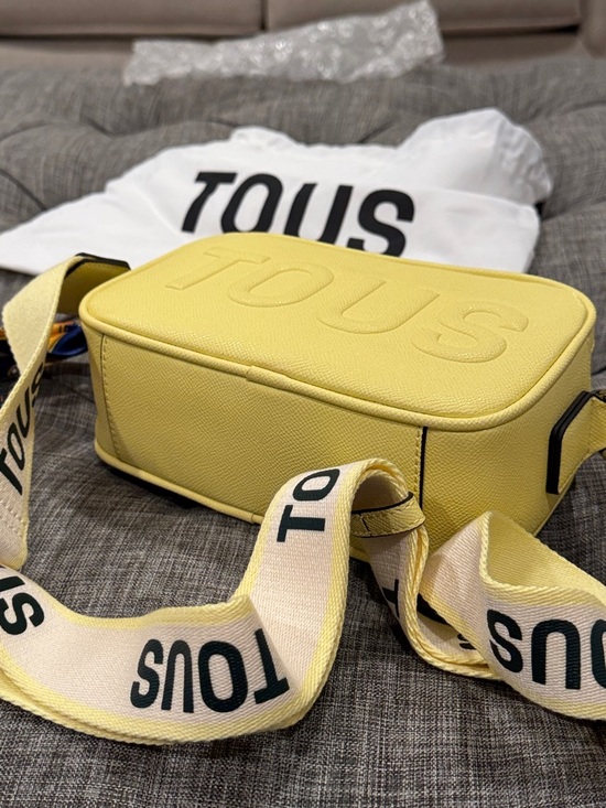 TOUS La Rue Reporter Yellow Logo Crossbody Camera Bag - Picture 12 of 17